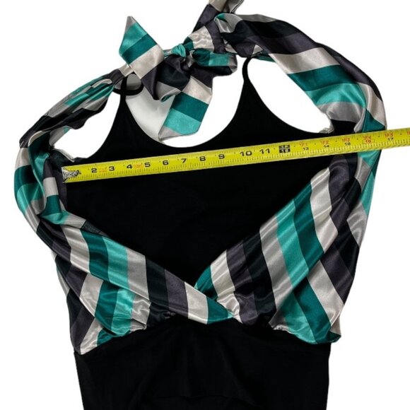 Love Tease Halter Top Chevron Stripes Adjustable Size Medium NWT Small Flaw - Picture 5 of 15